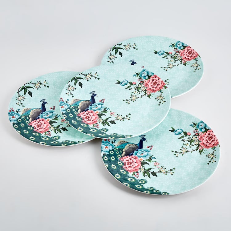 Corsica Mayur Set of 4 Melamine Printed Dinner Plates - 28cm