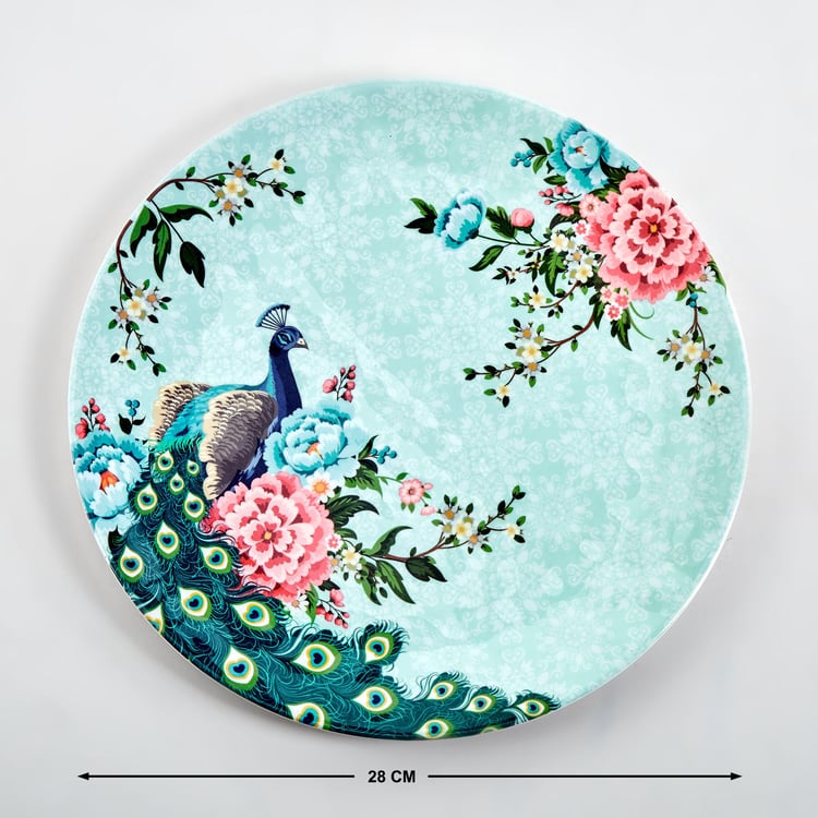 Corsica Mayur Set of 4 Melamine Printed Dinner Plates - 28cm