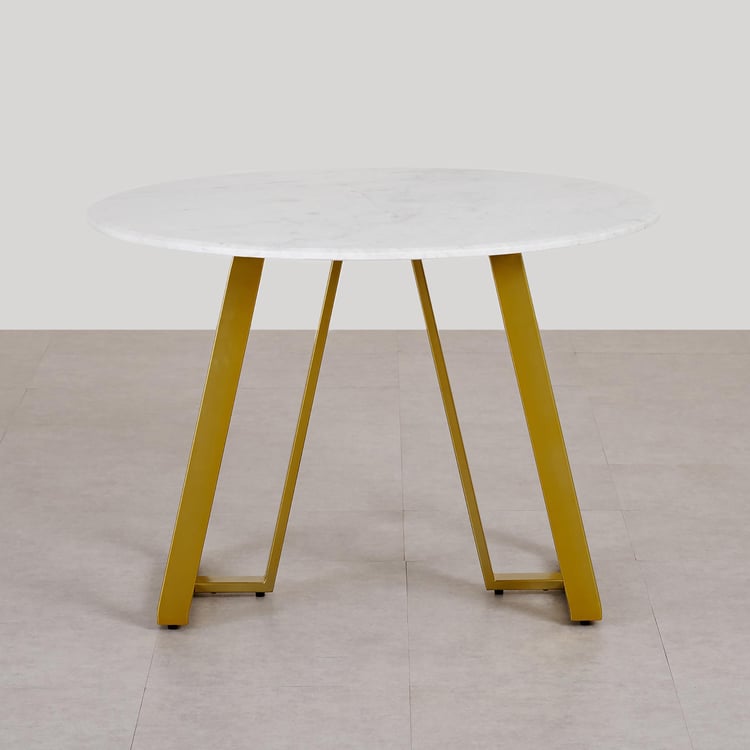 Aristo Marble Top 4-Seater Dining Table - White