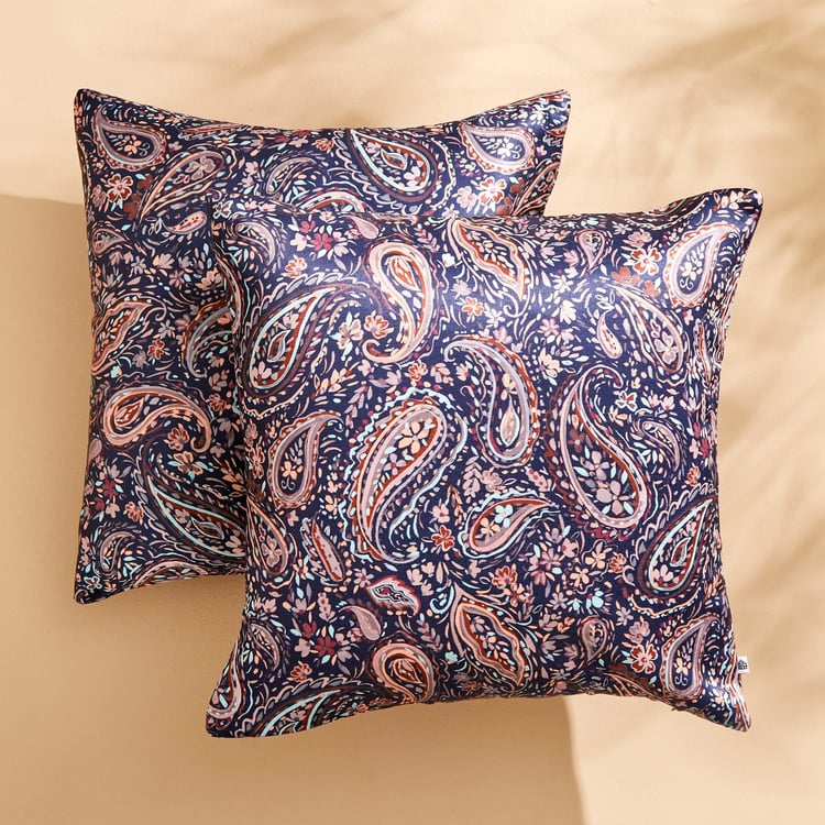 Amaya Silas Set of 2 Paisley Print Cushion Covers - 40x40cm