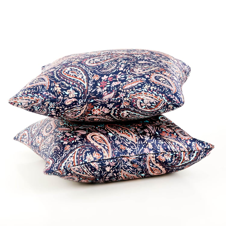 Amaya Silas Set of 2 Paisley Print Cushion Covers - 40x40cm