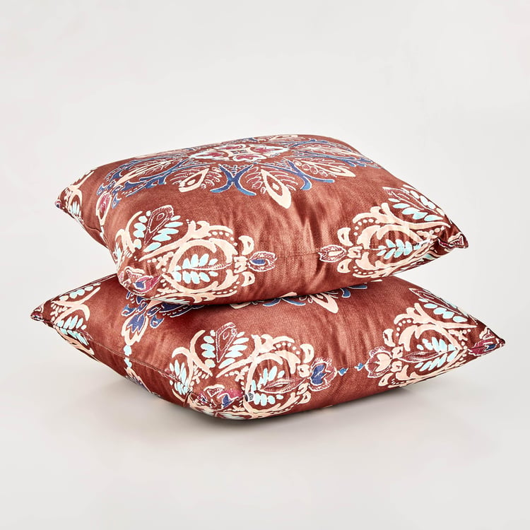 Amaya Thistle Set of 2 Printed Cushion Cover - 40x40cm