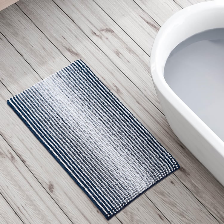 Buttercup Zenith Memory Foam Striped Bath Mat - 80x50cm