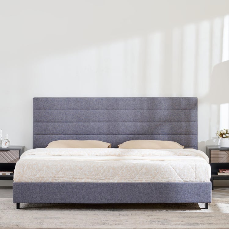 Connect Planks King Bed - Grey