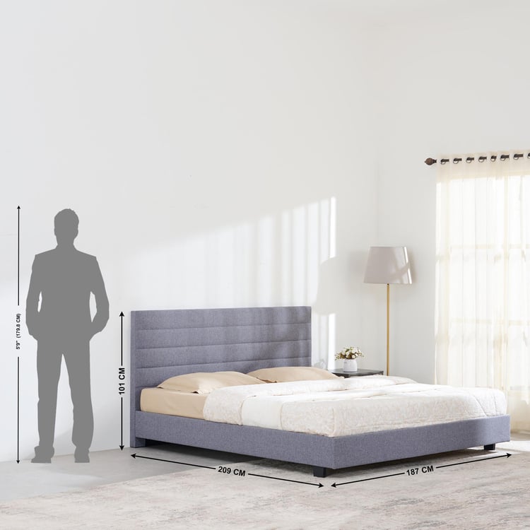 Connect Planks King Bed - Grey