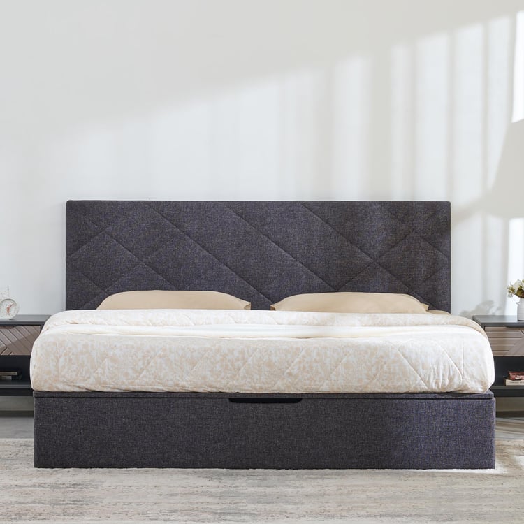 Connect Diamond King Bed with Hydraulic Storage - Grey