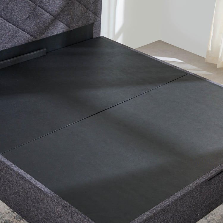 Connect Diamond King Bed with Hydraulic Storage - Grey