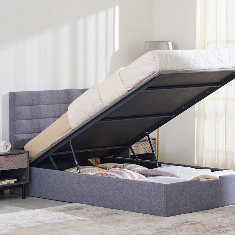 Connect Planks Teen Bed with Hydraulic Storage - Grey