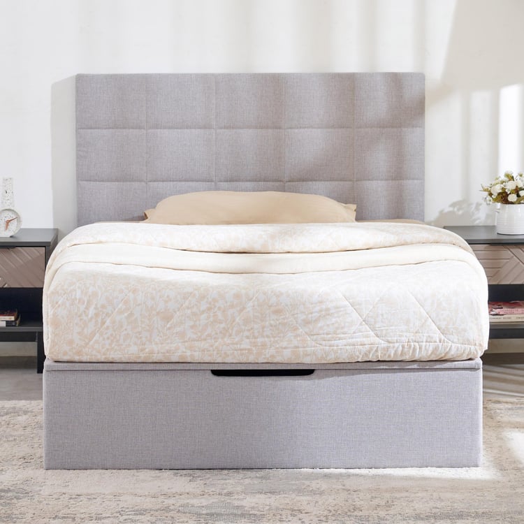 Connect Square Teen Bed with Hydraulic Storage - Grey