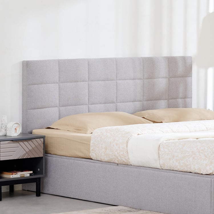 Connect Square King Bed with Hydraulic Storage - Grey