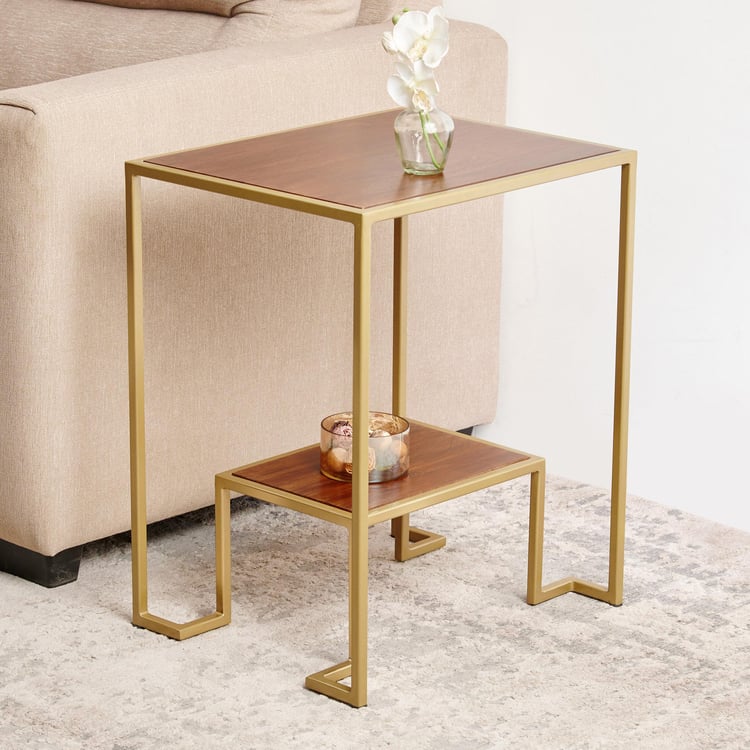 Helios Byron Mango Wood End Table - Brown