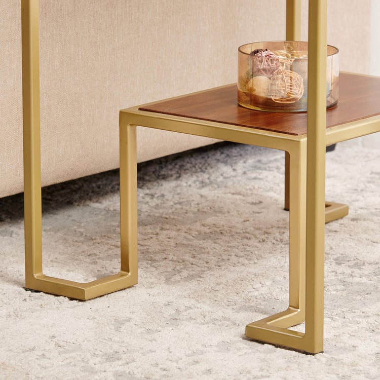 Helios Byron Mango Wood End Table - Brown