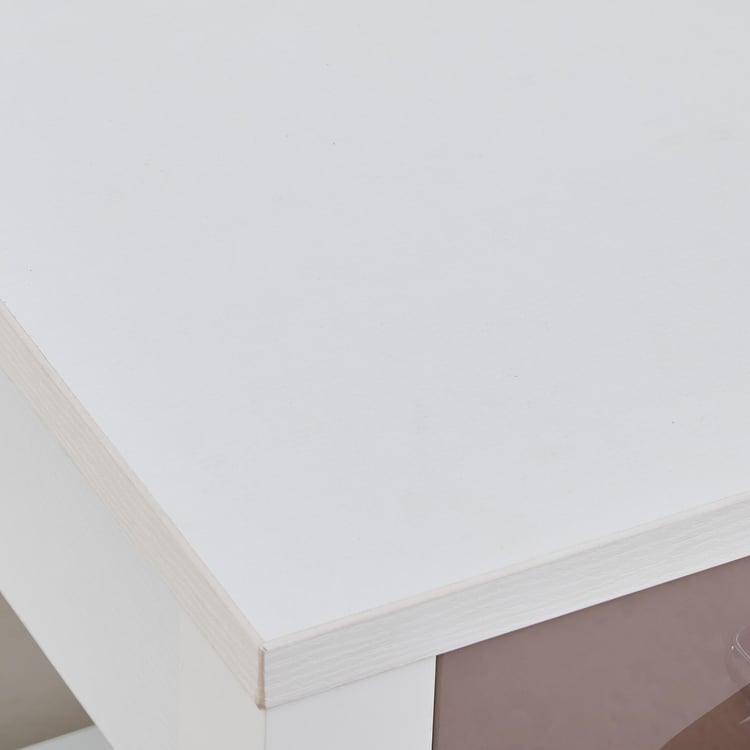 Quadro Bedside Table with Drawer - White