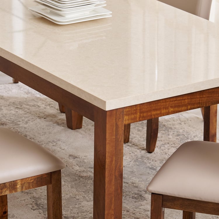 Giza Composite Marble Top 6-Seater Dining Table - Beige