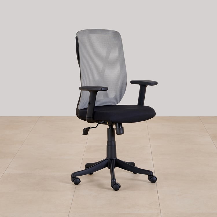 (Refurbished) Quadro Aero Mesh Medium Back Office Chair - Grey