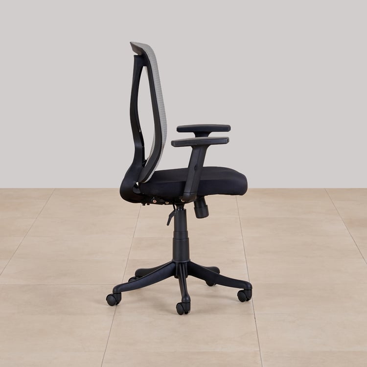 (Refurbished) Quadro Aero Mesh Medium Back Office Chair - Grey