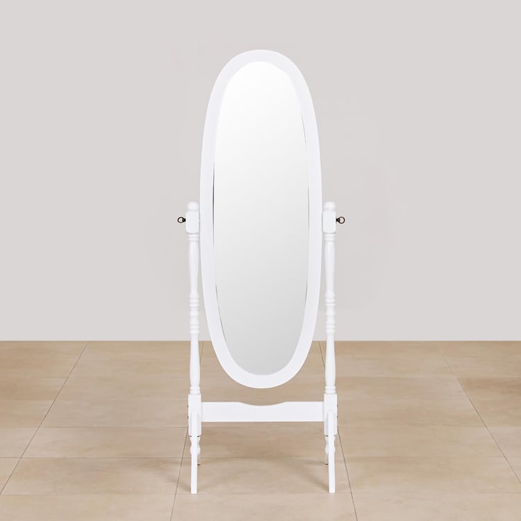 (Refurbished) Cheval Solid Wood Standing Mirror - White