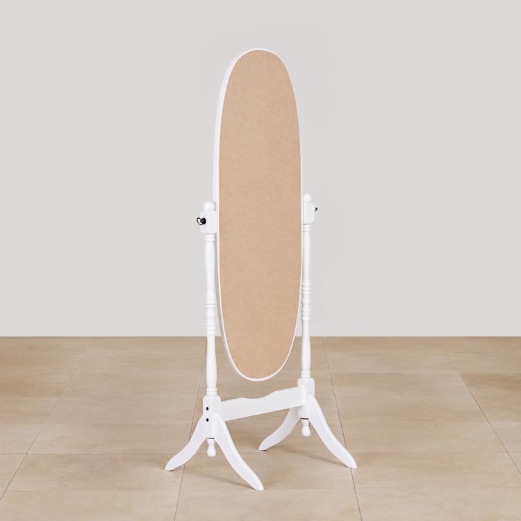 (Refurbished) Cheval Solid Wood Standing Mirror - White