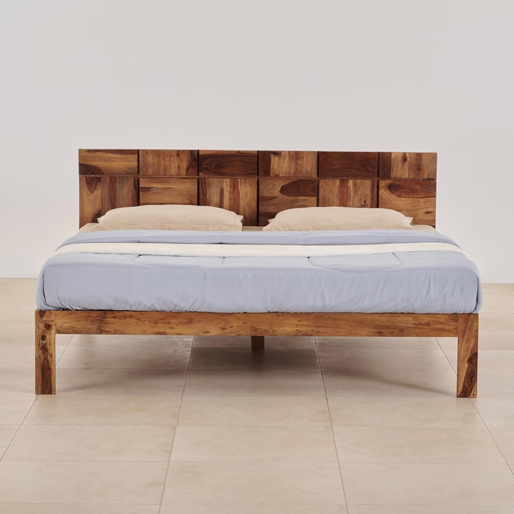 Helios Rubix Sheesham Wood King Bed - Brown