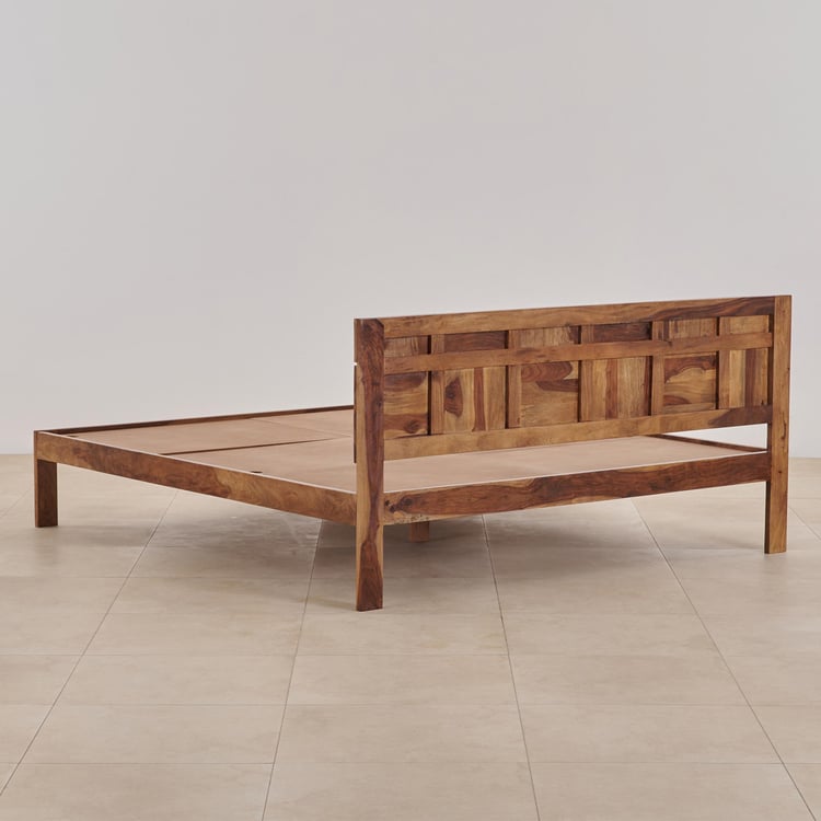 Helios Rubix Sheesham Wood King Bed - Brown