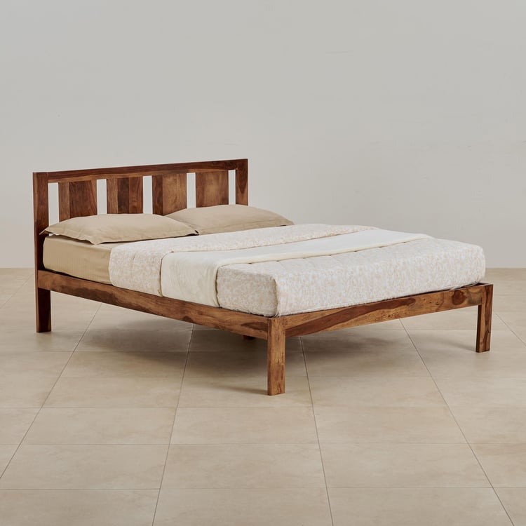 Helios Pico Sheesham Wood King Bed - Brown