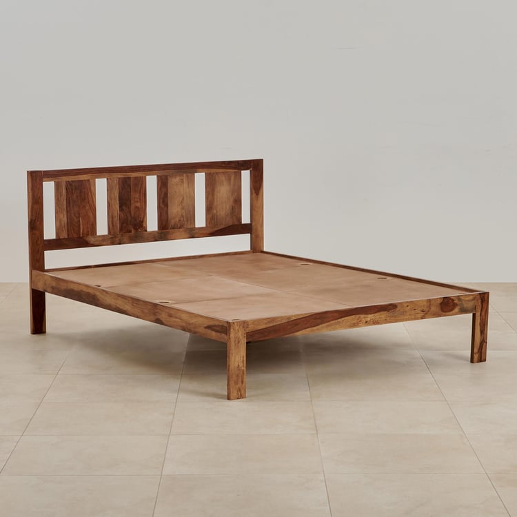 Helios Pico Sheesham Wood King Bed - Brown