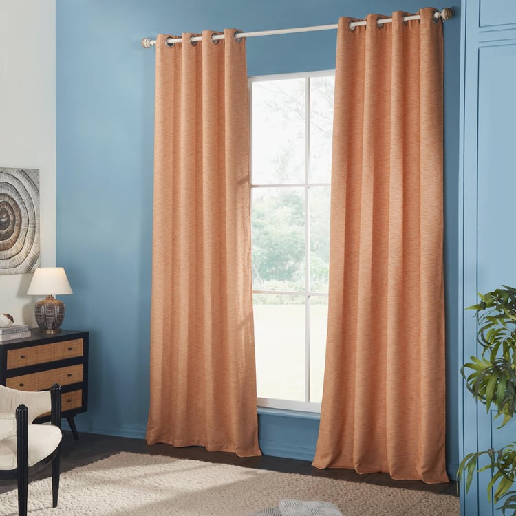 Window Rising Curtains Buy DECO WINDOW Rising Peach Set of 2 Room Darkening Door Curtains from ...