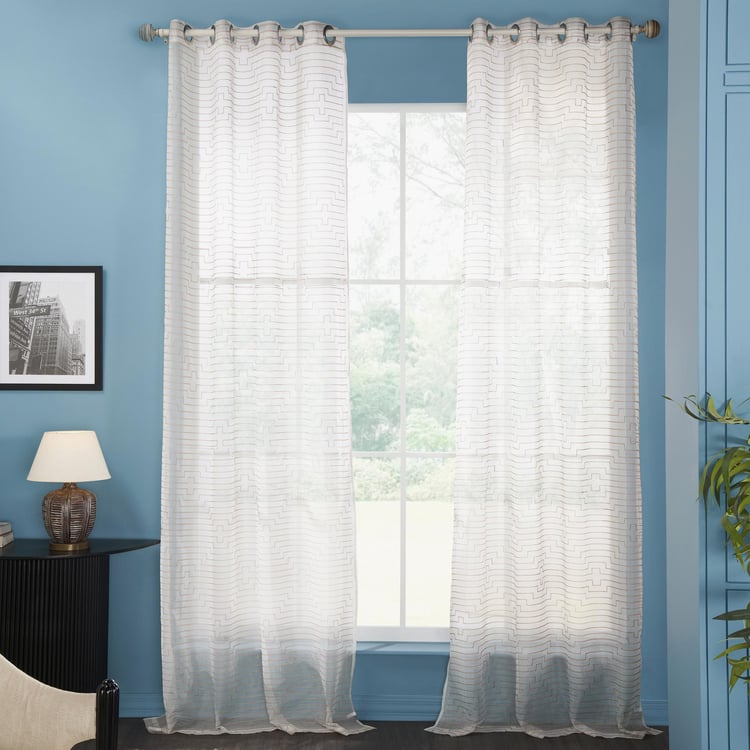 Window Rising Curtains Buy DECO WINDOW Rising Set of 2 Embroidered Sheer Door Curtains from ...