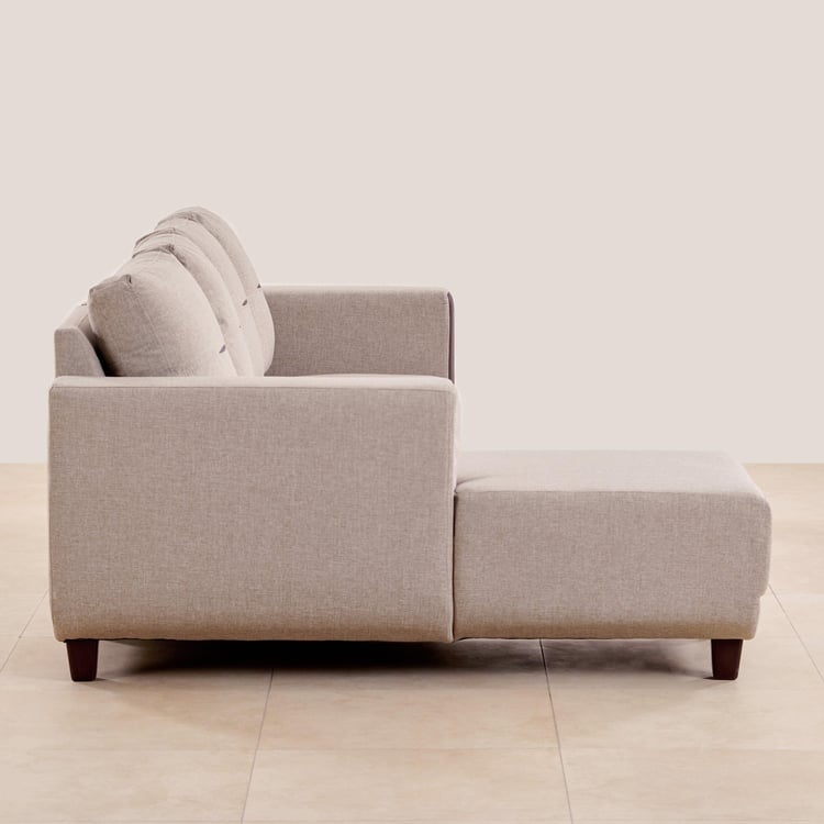 Berry Fabric 3-Seater Left Corner Sofa with Chaise - Beige