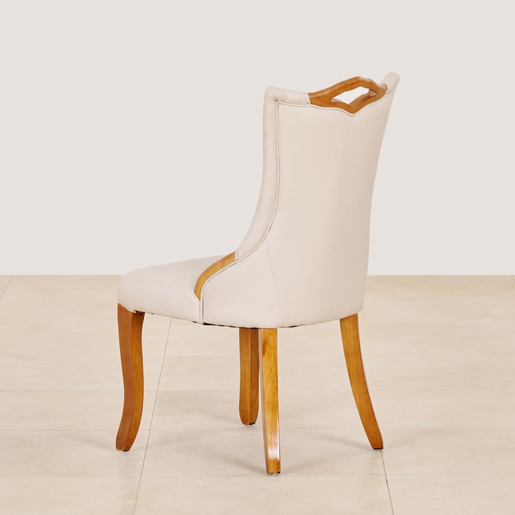 (Refurbished) Prince Set of 2 Faux Leather Dining Chairs - Off White