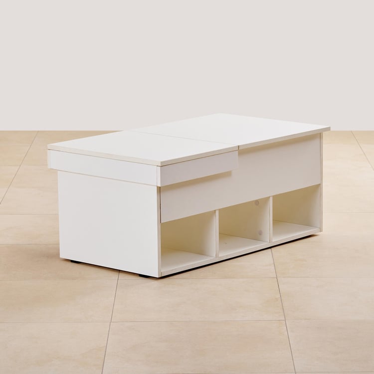 (Refurbished) Helios Reynan Lift-Up Coffee Table - White