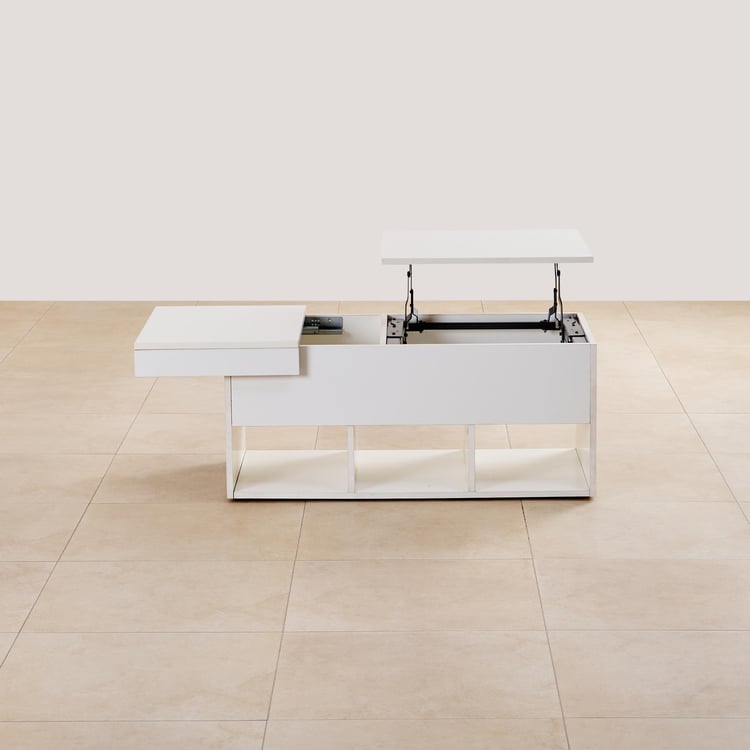 (Refurbished) Helios Reynan Lift-Up Coffee Table - White