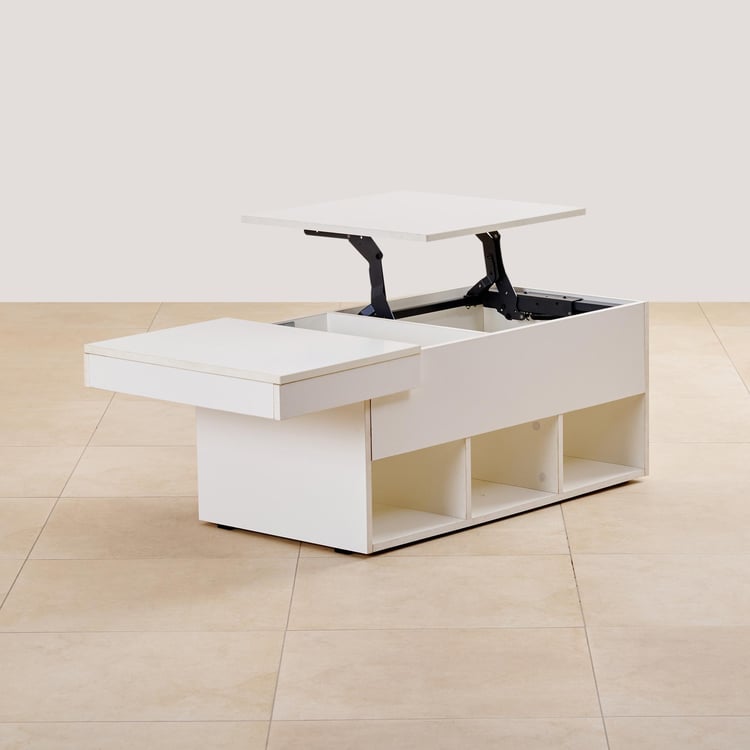 (Refurbished) Helios Reynan Lift-Up Coffee Table - White