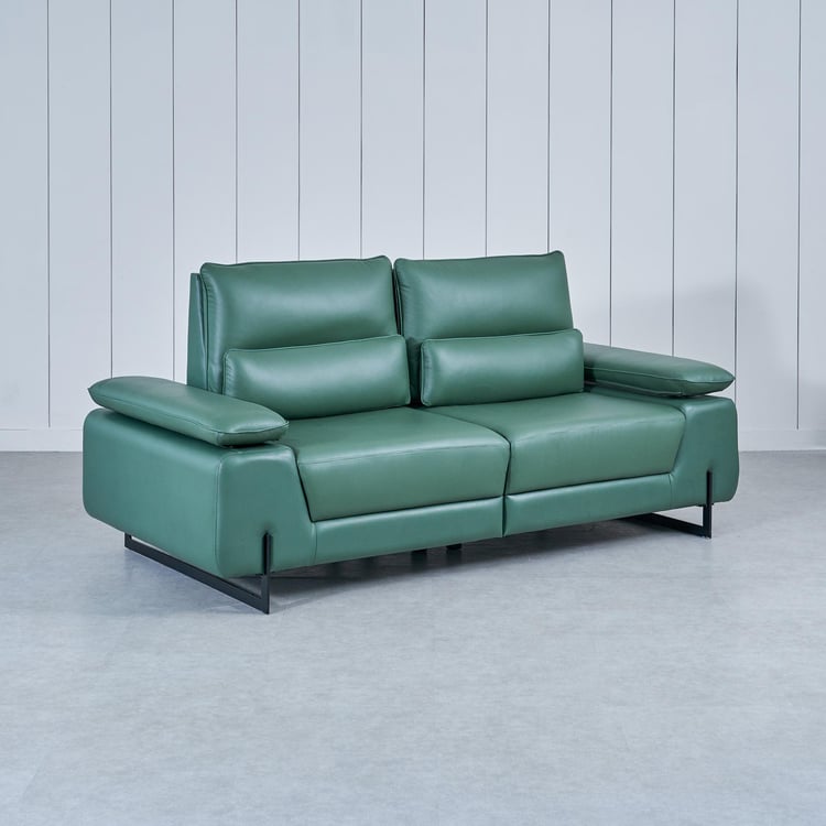 Fern Living Half Leather 3-Seater Sofa - Green