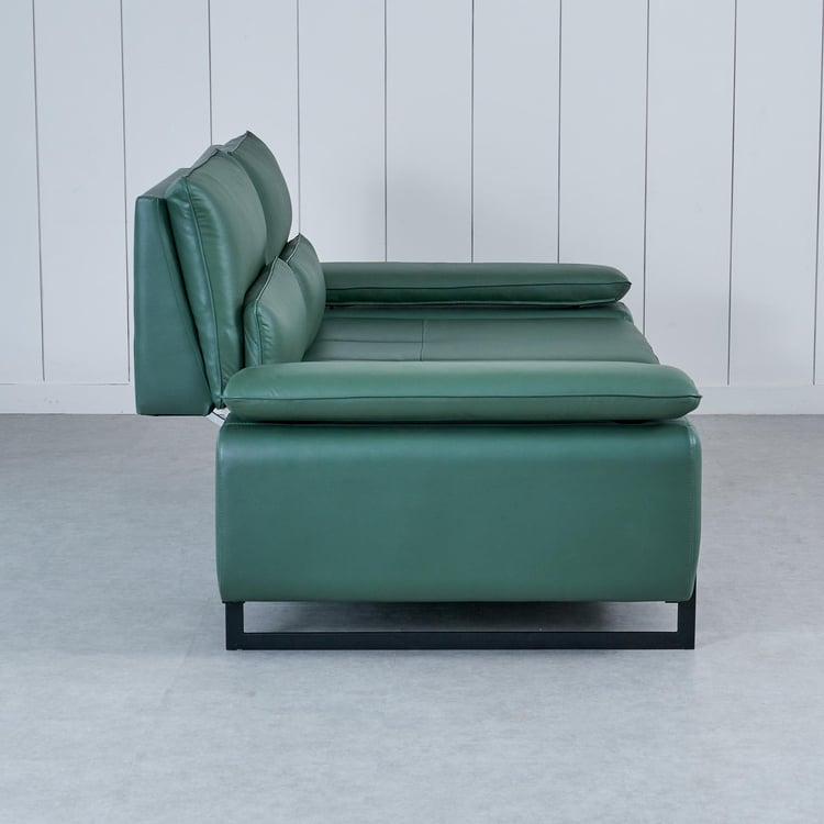 Fern Living Half Leather 3-Seater Sofa - Green