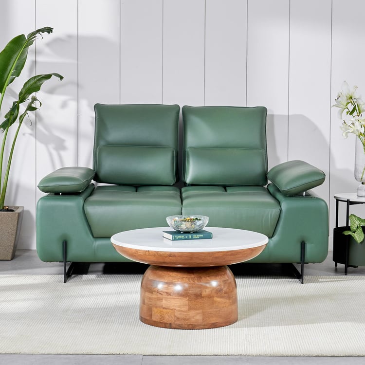 Fern Living Half Leather 2-Seater Sofa - Green