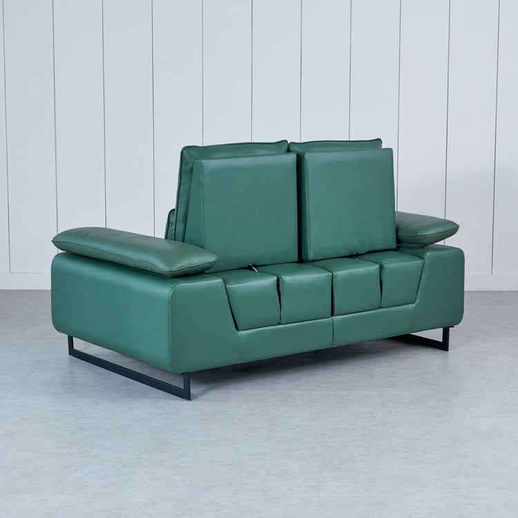 Fern Living Half Leather 2-Seater Sofa - Green