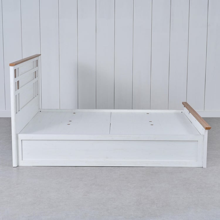 Santorini Sandy King Bed with Box Storage - White