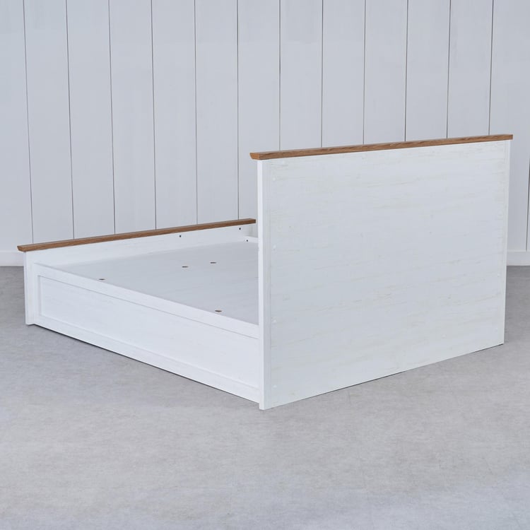 Santorini Sandy King Bed with Box Storage - White