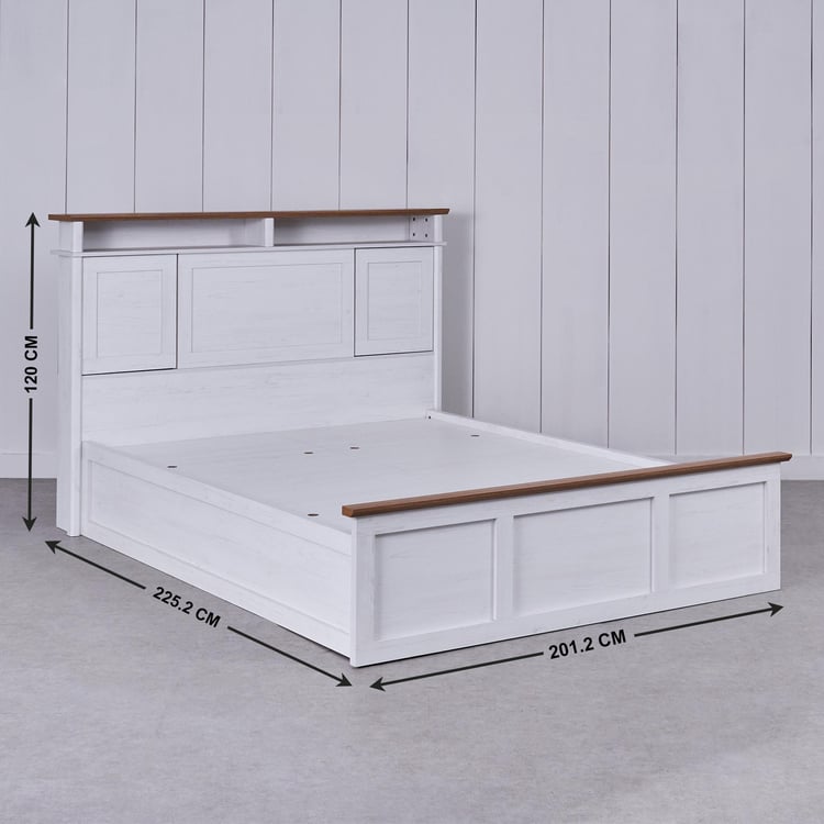 Santorini Marina King Bed with Box Storage - White