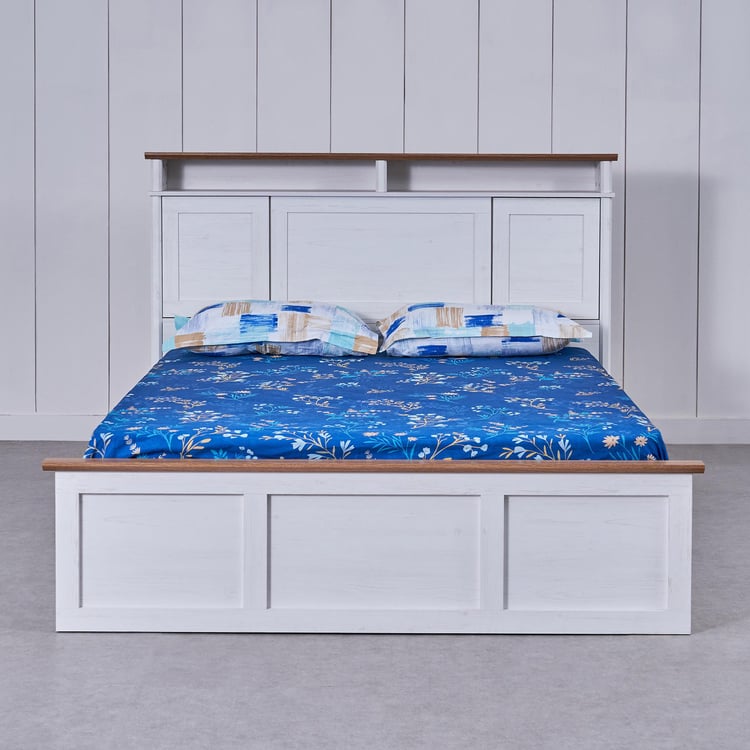 Santorini Marina Queen Bed with Box Storage - White