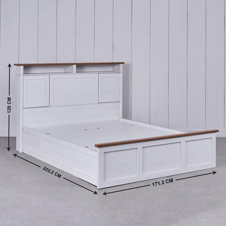 Santorini Marina Queen Bed with Box Storage - White