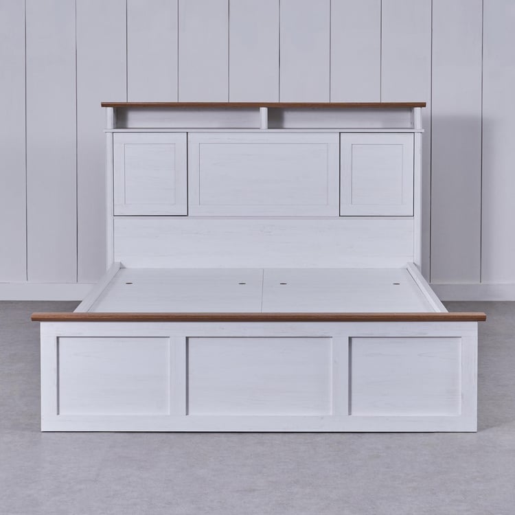 Santorini Marina Queen Bed with Box Storage - White