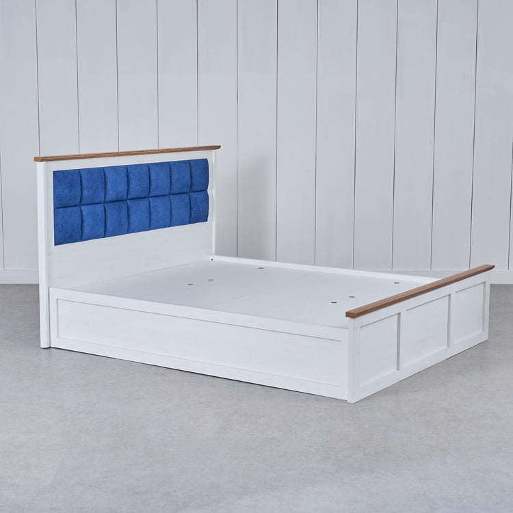 Santorini Pearl King Bed with Box Storage - White