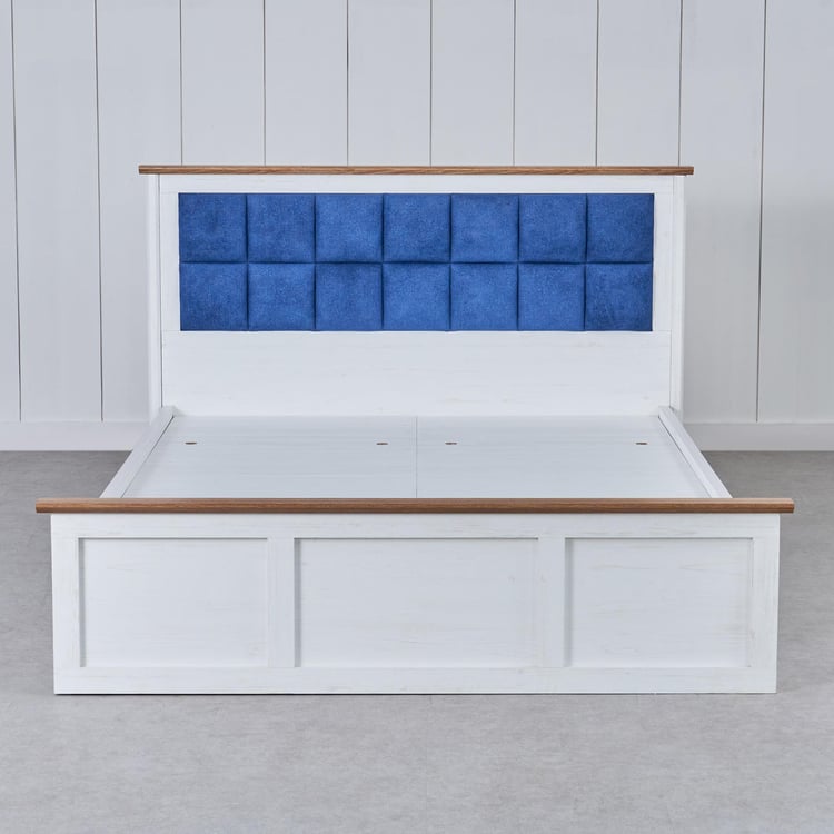 Santorini Pearl King Bed with Box Storage - White