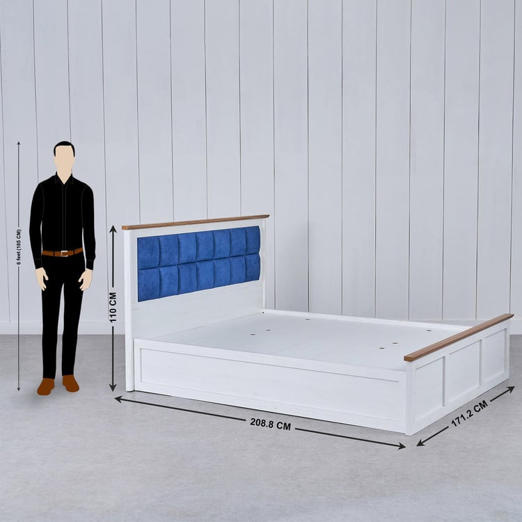 Santorini Pearl Queen Bed with Box Storage - White