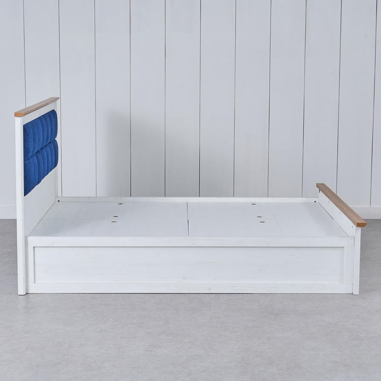 Santorini Pearl Queen Bed with Box Storage - White