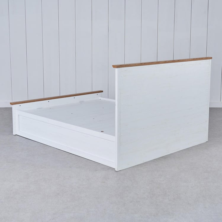 Santorini Sandy King Bed with Hydraulic Storage - White