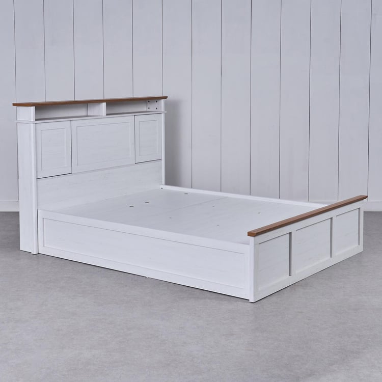 Santorini Marina King Bed with Hydraulic Storage - White