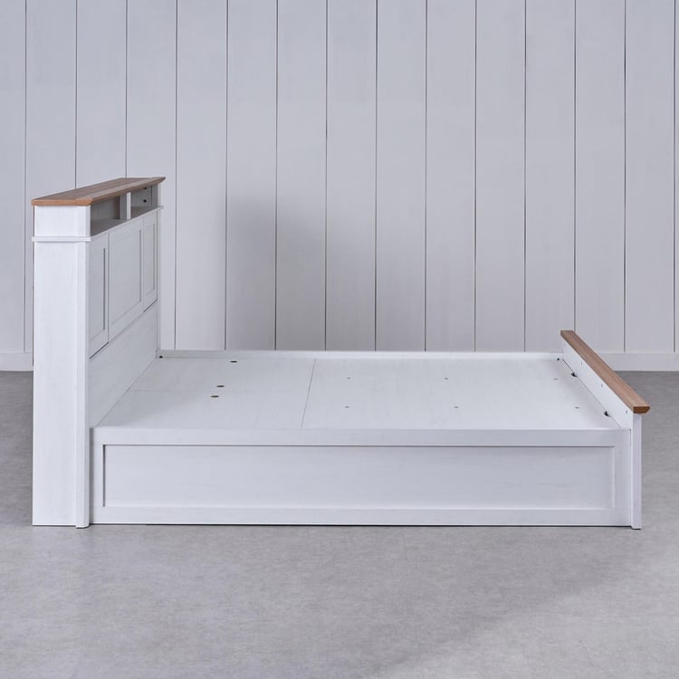 Santorini Marina King Bed with Hydraulic Storage - White